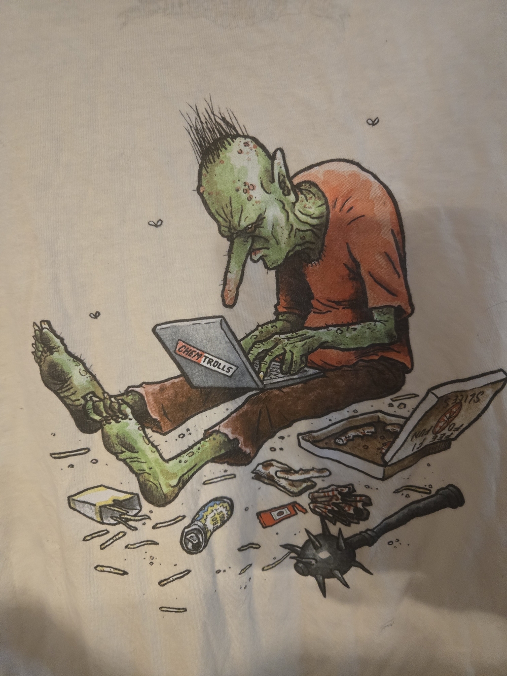 Graphic Troll Laptop Sticker — Green & Orange Illustration